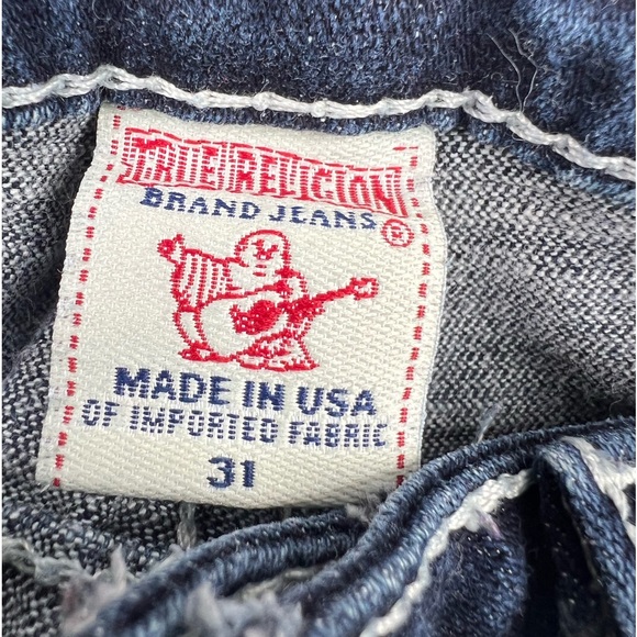 True Religion USA Made Women’s Size 31 Disco Billy Big T Denim Blue Jeans - Picture 8 of 14